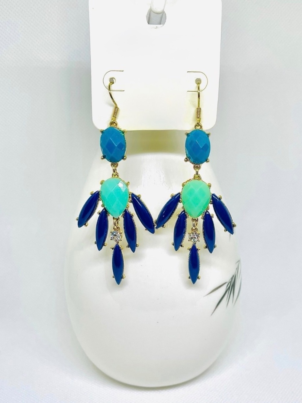 Beaded Blues Dangling Earrings